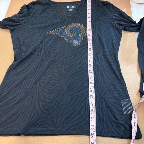 NFL Women’s Long Sleeve Burn Out La Rams Jeweled Logo XL - Picture 10 of 10